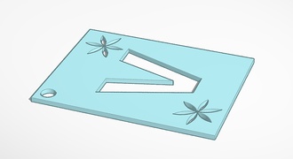 Chaveiro com a letra V (para impressão 3D)