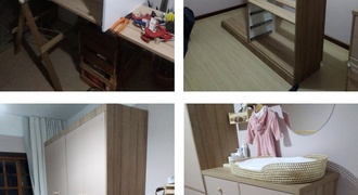 Móvel em MDF, projeto, construção e montagem.
