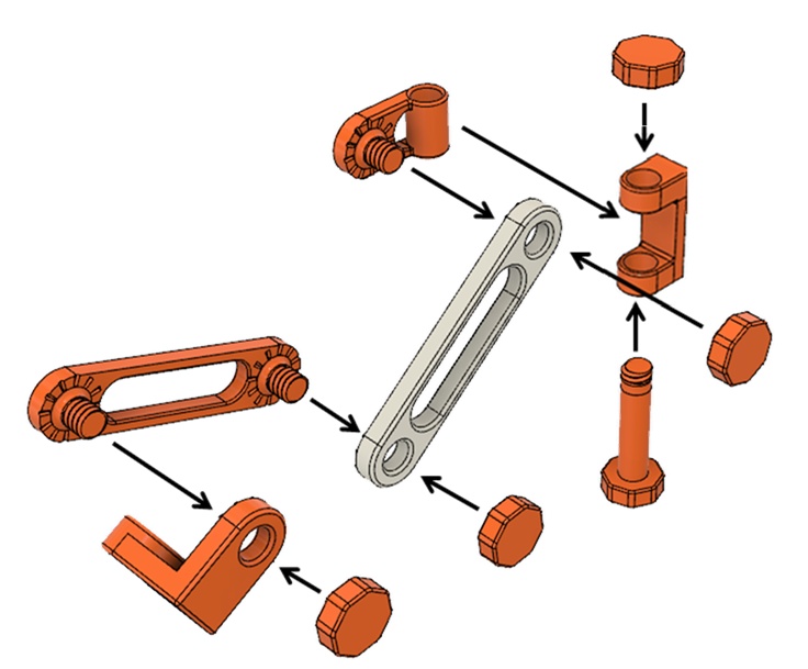 Prenda o soquete da lâmpada à outra extremidade do braço macho com outro botão;