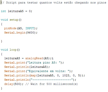 O programa pode ser copiado ou baixado no link a seguir: https://www.tinkercad.com/things/2Qc6b3Mp6Op ou se preferir utilize a imagem abaixo como referência.