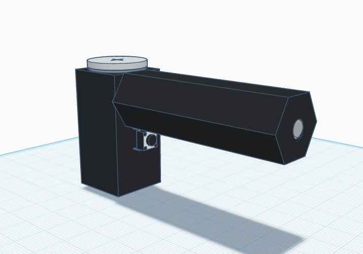 pistola (não importa a posição da pilha)(tem um furo por onde se mete o laser e passa-se fios)