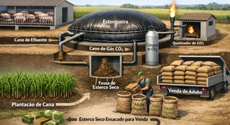 sistema sustentavel de criaçao suina e biogas