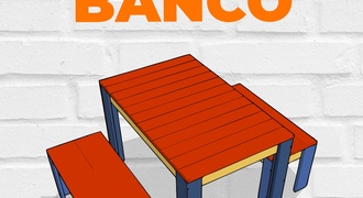 Mesa e bancos de pallets