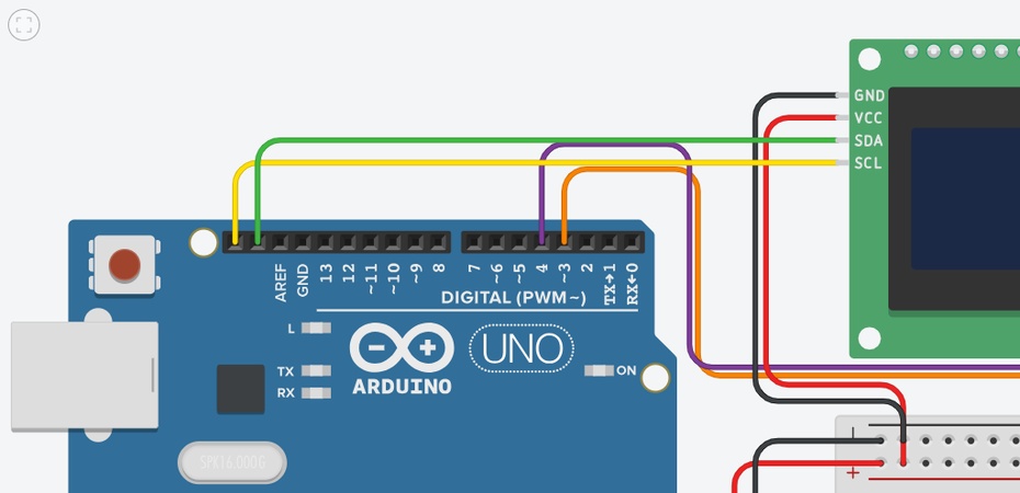 Primeiramente, pegue o Display LCD e conecte os pinos de VCC na linha do positivo da protoboard e o GND com a linha do negativo.

Agora, conecte o pino SCL do Display com o SCL do Arduino e o SDA do Display com o SDA do Arduino.