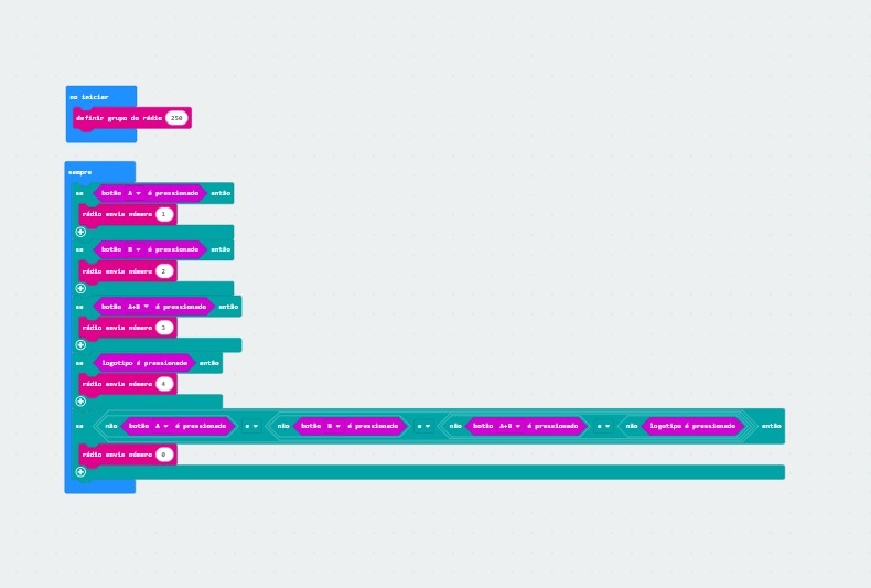 Os comandos para isso está conforme a imagem acima, em documentos separados respectivamente entre controle e sistema do projeto. E para acessar o arquivo, você precisa acessar o site oficial do Microbit para utilizá-lo.