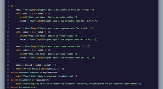 Um script em Python que calcula a média de um aluno