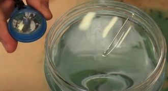 Bússola caseira com agulha