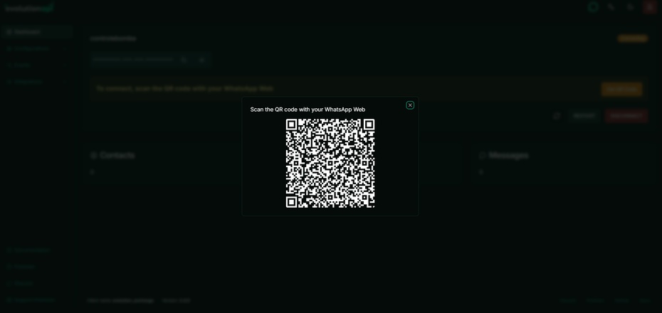 (Opcional) Conecte o seu celular com whatsapp à Evolution API, escaneando o QR Code.
