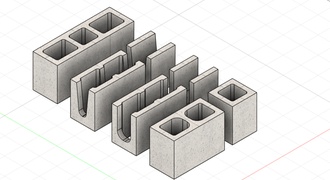 Modelo digital de blocos de concreto estrutural Família 15x30