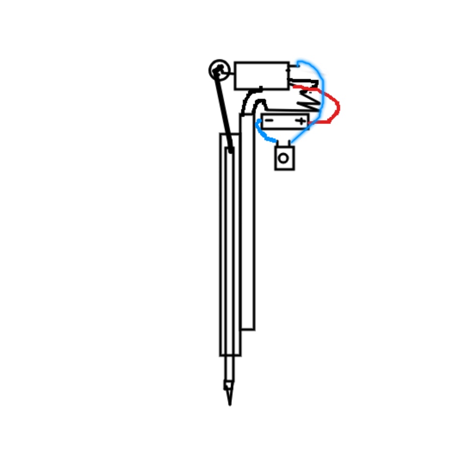 agora colocamos esse tubinho dentro do tubo que esta preso ao garfo e encaixamos aquela dobrinha em um dos outros furos do botão