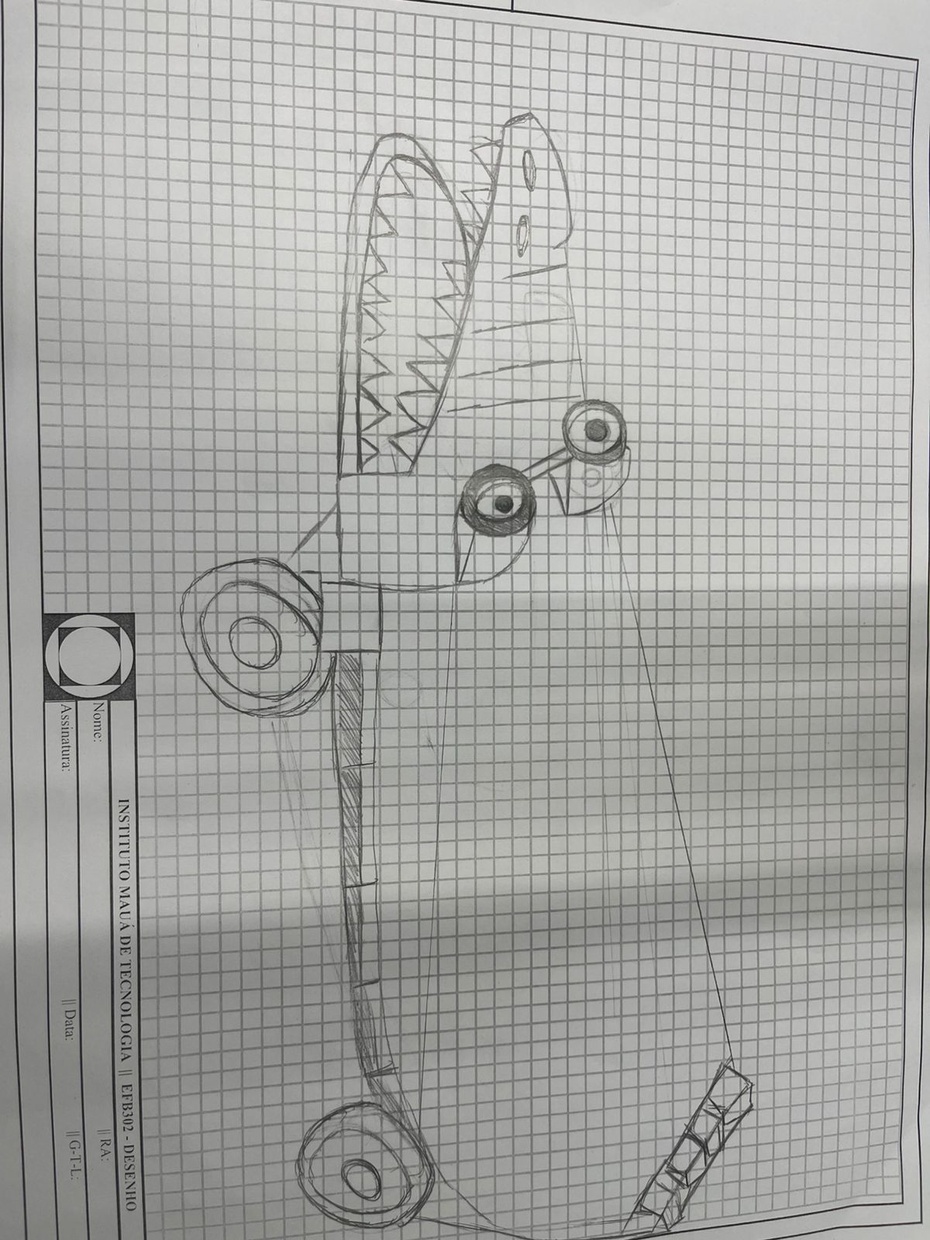 Desenho técnico: para ajudar na prototipação, mostrando como o robô pode ficar