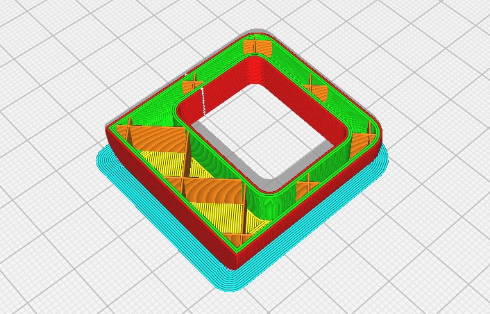 Suportes:  Não
Temp. Mesa: 74 ( Pode mudar )
Temp. Bico:  217 ( Pode mudar )
Velocidade inicial: 60
Velocidade final: 150.0
Tipo de preenchimento Brim
Preenchimento: 10% ( Ideal )
Grossura: 3 linhas

PLA usado: PLA Cinza grafite velvet da Voolt3D ( Não precisa ser esse )