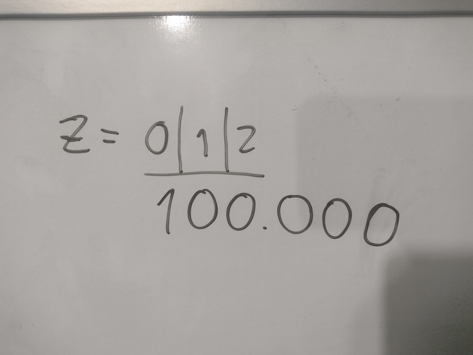 Regras:
- Somente pode ser usados números naturais;
- Em "y" não podem ser usados números do 3 para baixo, apenas do número 4 e sucessores;
- Em "z" conforme a imagem a váriavel tem a função de: "completar" o número e de tornar o numerador em um múltiplo de 3;