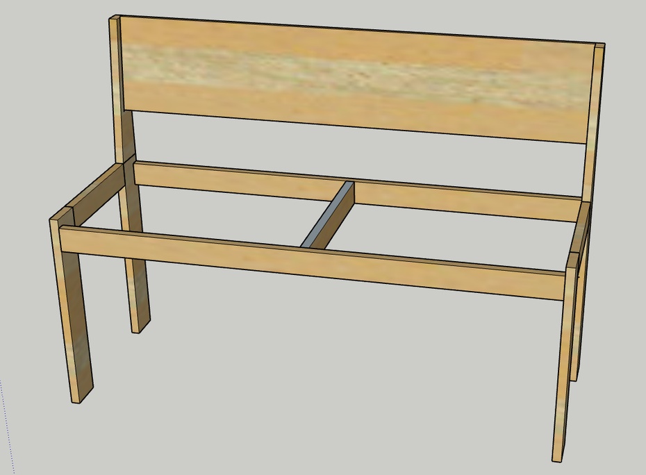 Prenda a outra lateral à estrutura do banco usando cola para madeira e pregos ou parafusos ou cavilhas.