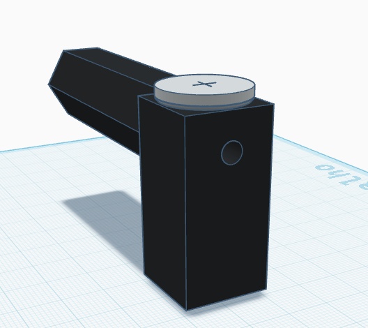 pistola (não importa a posição da pilha)(tem um furo por onde se mete o laser e passa-se fios)