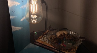 Luminária feita em madeira MDF