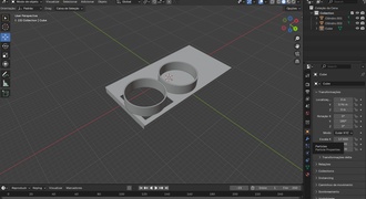 Teste de suporte em 3D (Blender) - celular para binóculo.
