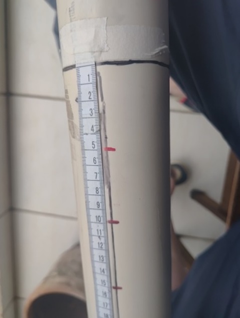 Marque as distâncias nas linhas longitudinais: faça a marcação a cada 10 cm.