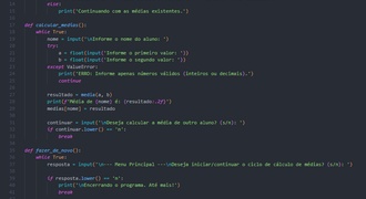 Utilitário Python para Cálculo e Armazenamento de Médias Aritméticas