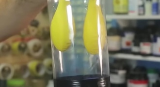 Pulmão artificial na garrafa