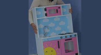 Cozinha Grande de Madeira de Brinquedo